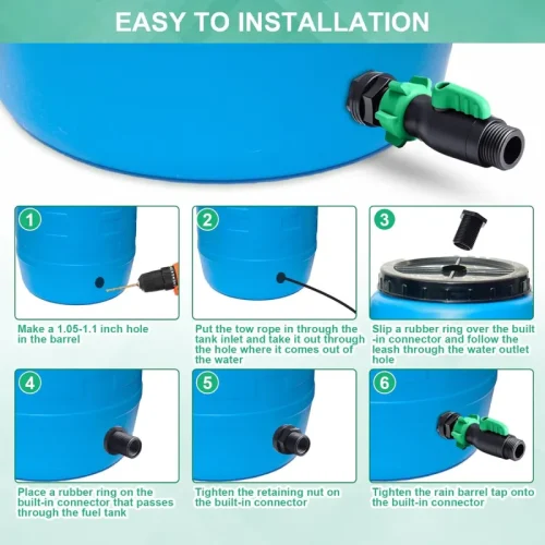 مراحل گام به گام نصب شیر روی بشکه پلاستیکی